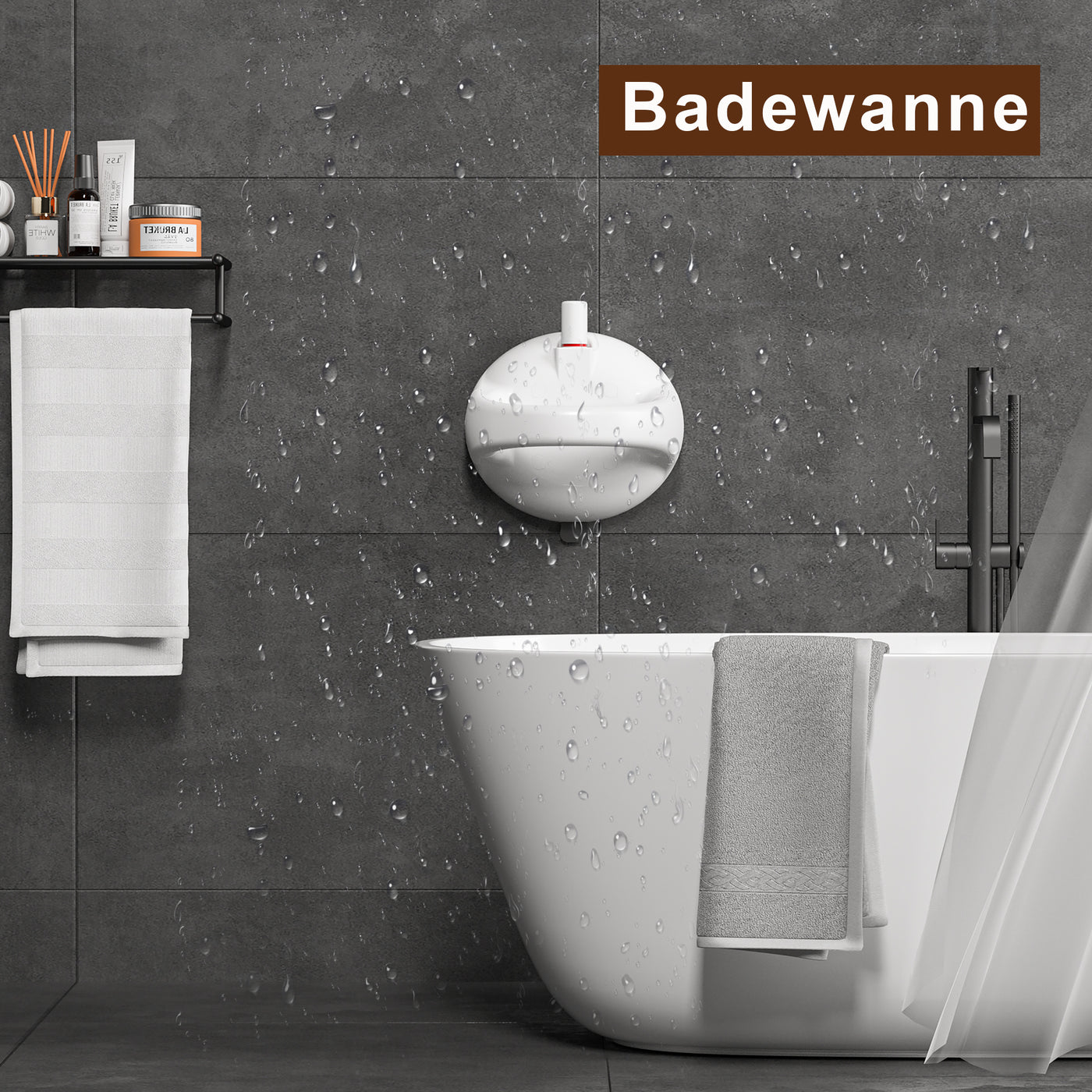 AdelDream Badezimmer-Saugnapfgriff, tragbarer Duschgriff, kein Bohren erforderlich, Handlauf für Behinderte