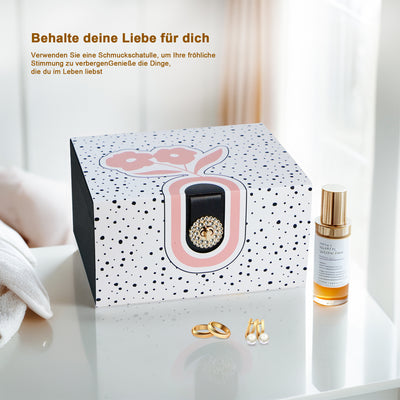 AdelDream Schmuckkästchen, Schmuckkasten mit 3 Ebenen, Schmuckbox mit Knöpfen, Schmuckaufbewahrung, viel Stauraum, modern, Geschenkbox-Verpackung für Ihre Liebsten