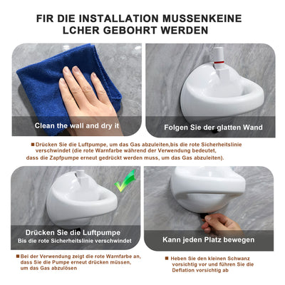 AdelDream Badezimmer-Saugnapfgriff, tragbarer Duschgriff, kein Bohren erforderlich, Handlauf für Behinderte