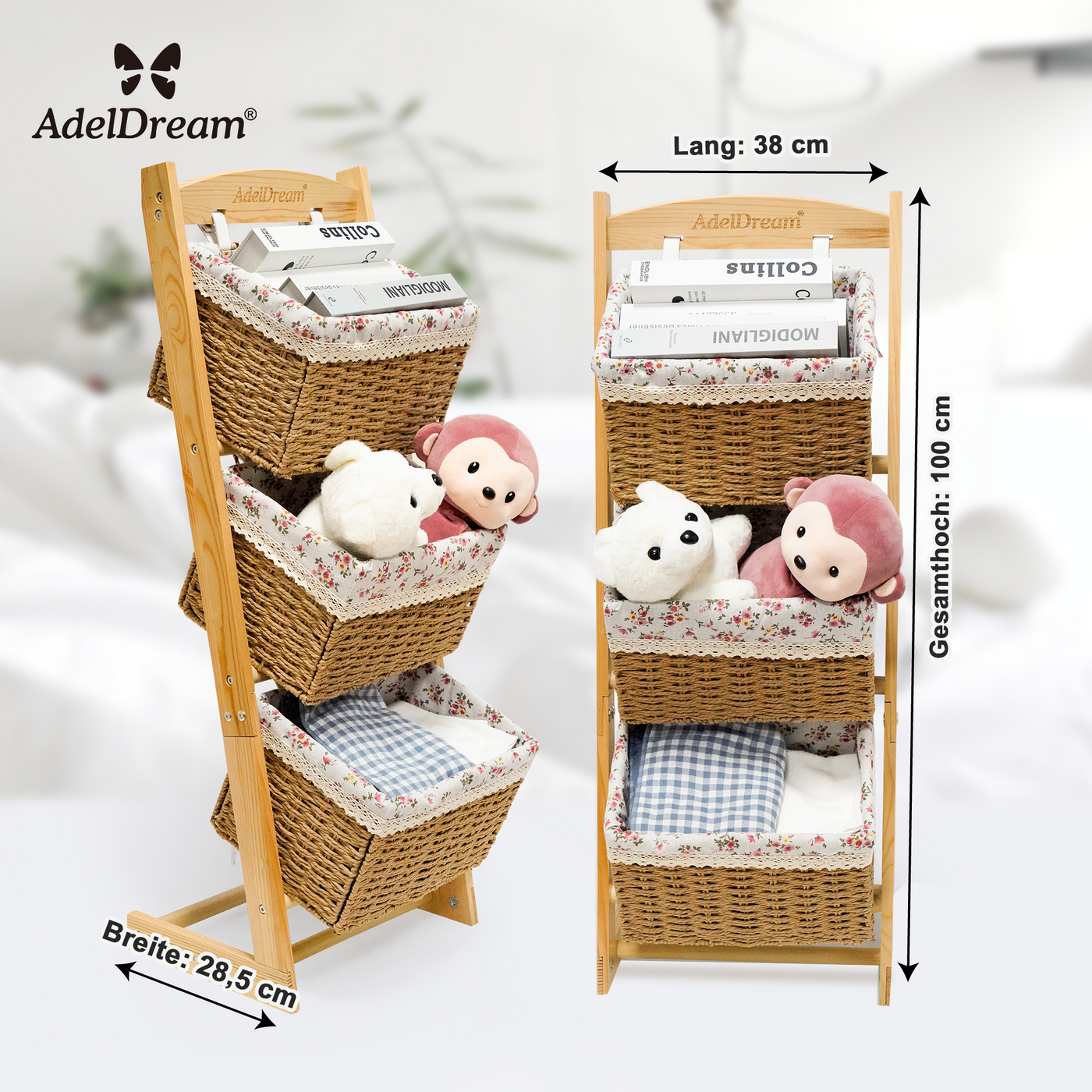 korb aufbewahrung regal AdealDream Aufbewahrungskorb Massivholz Rattankorb Wohnzimmer-Aufbewah – Adeldream
