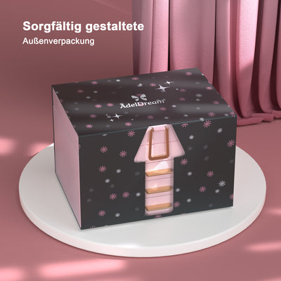 AdelDream Schmuckkästchen, Schmuckkasten mit 4 Ebenen Rosa