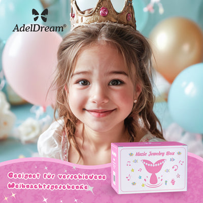 AdelDream Musik-Aufbewahrungsbox (ein Mädchen-Anhänger) Musikschmuckkästchen 2 Ausziehfächer Schmuck　Musik-Schmuckschatulle drehendes Mädchen Schmuckschatulle Geschenk für Mädchen