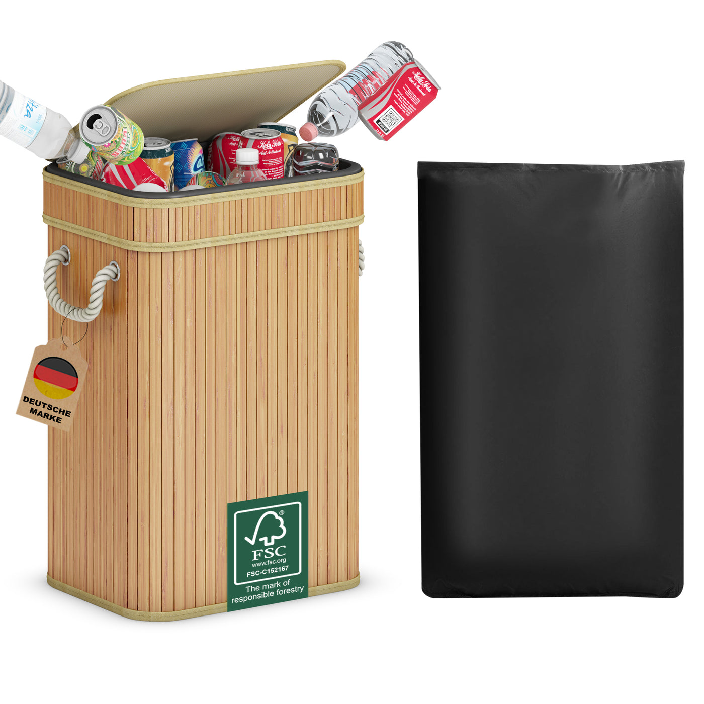 AdelDream 74L Pfandflaschen Sammelbehälter mit Deckel Behälter Leergut – Adeldream