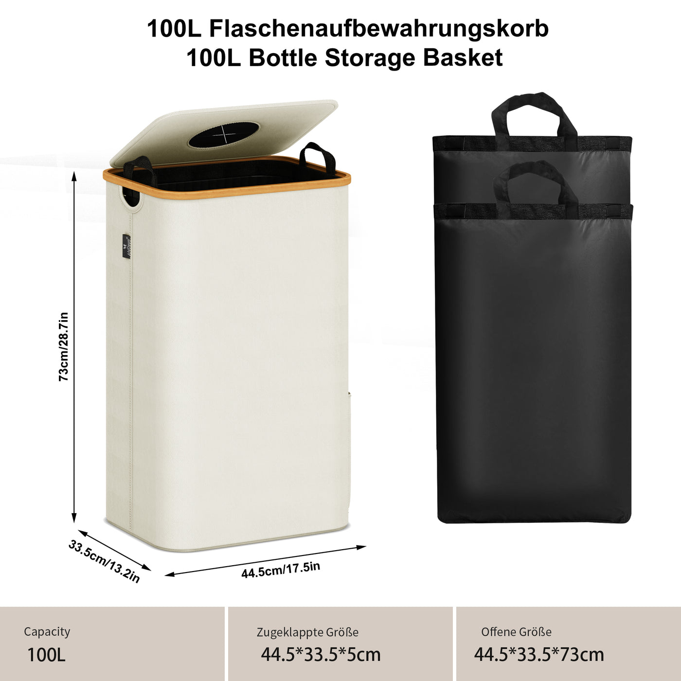 aufbewahrung pfandflaschen Adeldream 100L Pfandflaschen Sammelbehälter Groß Pfandflaschen Aufbewa