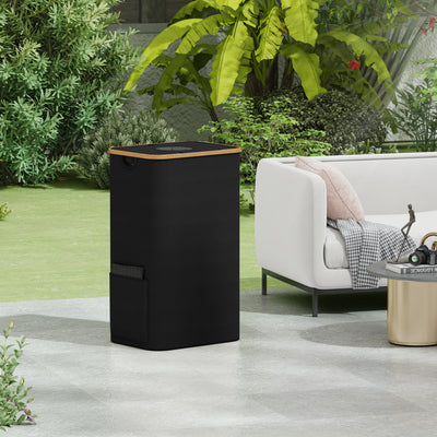 Adeldream 100L Pfandflaschen Sammelbehälter Groß Pfandflaschen Aufbewahrung Behälter Leergut & Altglas Aufbewahrung mit Softgrip-Griffen Flaschensammler Loch Küche Abstellraum Flaschentasche Schwarz