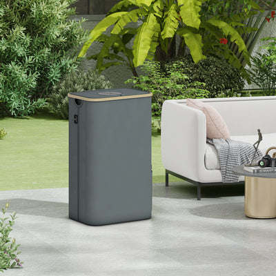 Adeldream 100L Pfandflaschen Sammelbehälter Groß Pfandflaschen Aufbewahrung Behälter Leergut & Altglas Aufbewahrung mit Softgrip-Griffen Flaschensammler mit Loch Küche Abstellraum Flaschentasche Grau