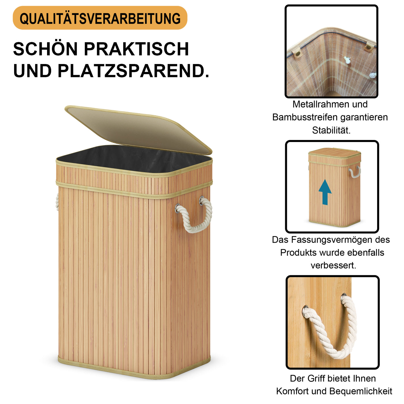 AdelDream 74L Pfandflaschen Sammelbehälter mit Deckel Behälter Leergut & Altglas Aufbewahrung Groß Pfandflaschen Aufbewahrung Flaschensammler mit Küche Abstellraum Flaschentasche