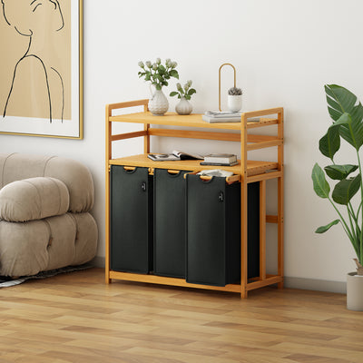 AdelDream Wäschekorb, 150 l, 3 Fächer,  2 Regale, ausziehbarer und abnehmbarer Wäschesack