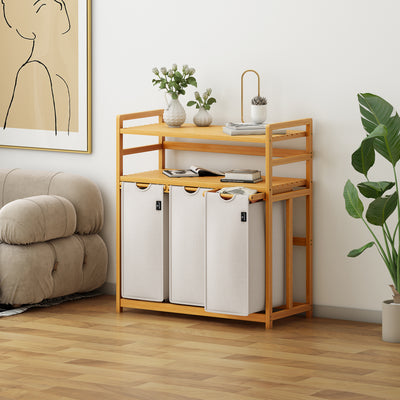 AdelDream Wäschekorb, 150 l, 3 Fächer,  2 Regale, ausziehbarer und abnehmbarer Wäschesack