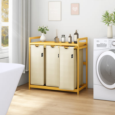 AdelDream 150L Wäschekorb, 3 abnehmbare Schichten, Korb ziehen