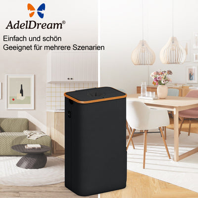 Adeldream 100L Pfandflaschen Sammelbehälter Groß Pfandflaschen Aufbewahrung Behälter Leergut & Altglas Aufbewahrung mit Softgrip-Griffen Flaschensammler Loch Küche Abstellraum Flaschentasche Schwarz
