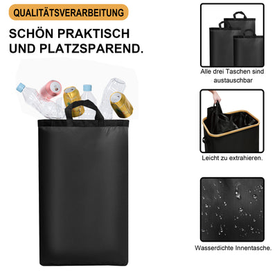 Adeldream 140L 2 Fächer Pfandflaschen Sammelbehälter Groß Pfandflaschen Aufbewahrung Behälter Leergut & Altglas Aufbewahrung Softgrip-Griffen Flaschensammler mit Loch Küche Abstellraum Schwarz