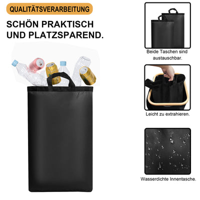 Adeldream 100L Pfandflaschen Sammelbehälter Groß Pfandflaschen Aufbewahrung Behälter Leergut & Altglas Aufbewahrung mit Softgrip-Griffen Flaschensammler Loch Küche Abstellraum Flaschentasche Schwarz