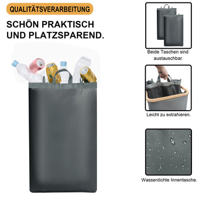 Adeldream 100L Pfandflaschen Sammelbehälter Groß Pfandflaschen Aufbewahrung Behälter Leergut & Altglas Aufbewahrung mit Softgrip-Griffen Flaschensammler mit Loch Küche Abstellraum Flaschentasche Grau