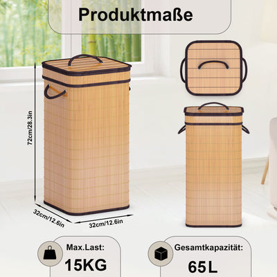 AdelDream Gelbe Sack Müllständer Sack Ständer,geruchsneutraler Mülleimer aus Holz für gelbe Säcke geruchsdichte Mülltonne ideal als gelber Sack Müllsackständer Mülleimer gelber Sack 80L Quadrat