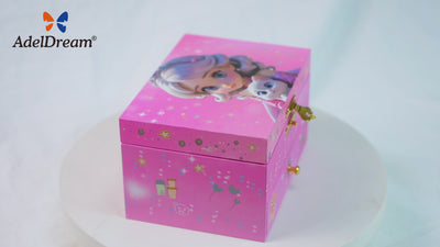 AdelDream Musik-Aufbewahrungsbox (ein Mädchen-Anhänger) Musikschmuckkästchen 2 Ausziehfächer Schmuck　Musik-Schmuckschatulle drehendes Mädchen Schmuckschatulle Geschenk für Mädchen