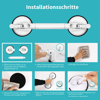 AdelDream Handgriff Badezimmer Anti-Rutsch Dusche Senioren (montiert ohne Bohren)