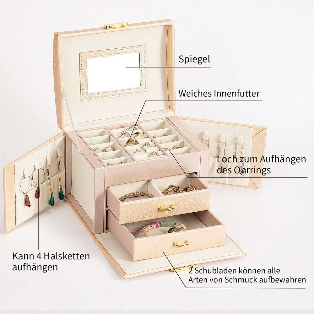 Adeldream 3-stöckige Schmuckschatullen für Frauen und Mädchen