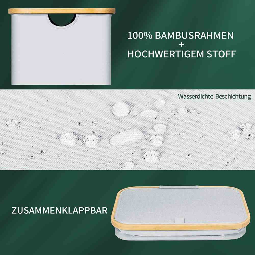 AdelDream 160L Wäschekorb mit 3 Fächern und Deckel