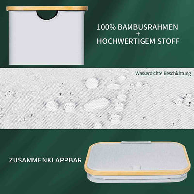 AdelDream 160L Wäschekorb mit 3 Fächern und Deckel
